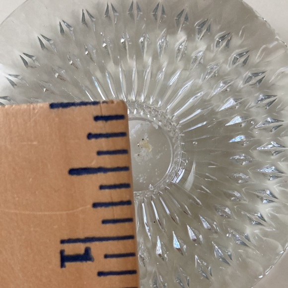 Vintage Glass Candlestick Holders solid glass starburst design heavyweight - Picture 9 of 11